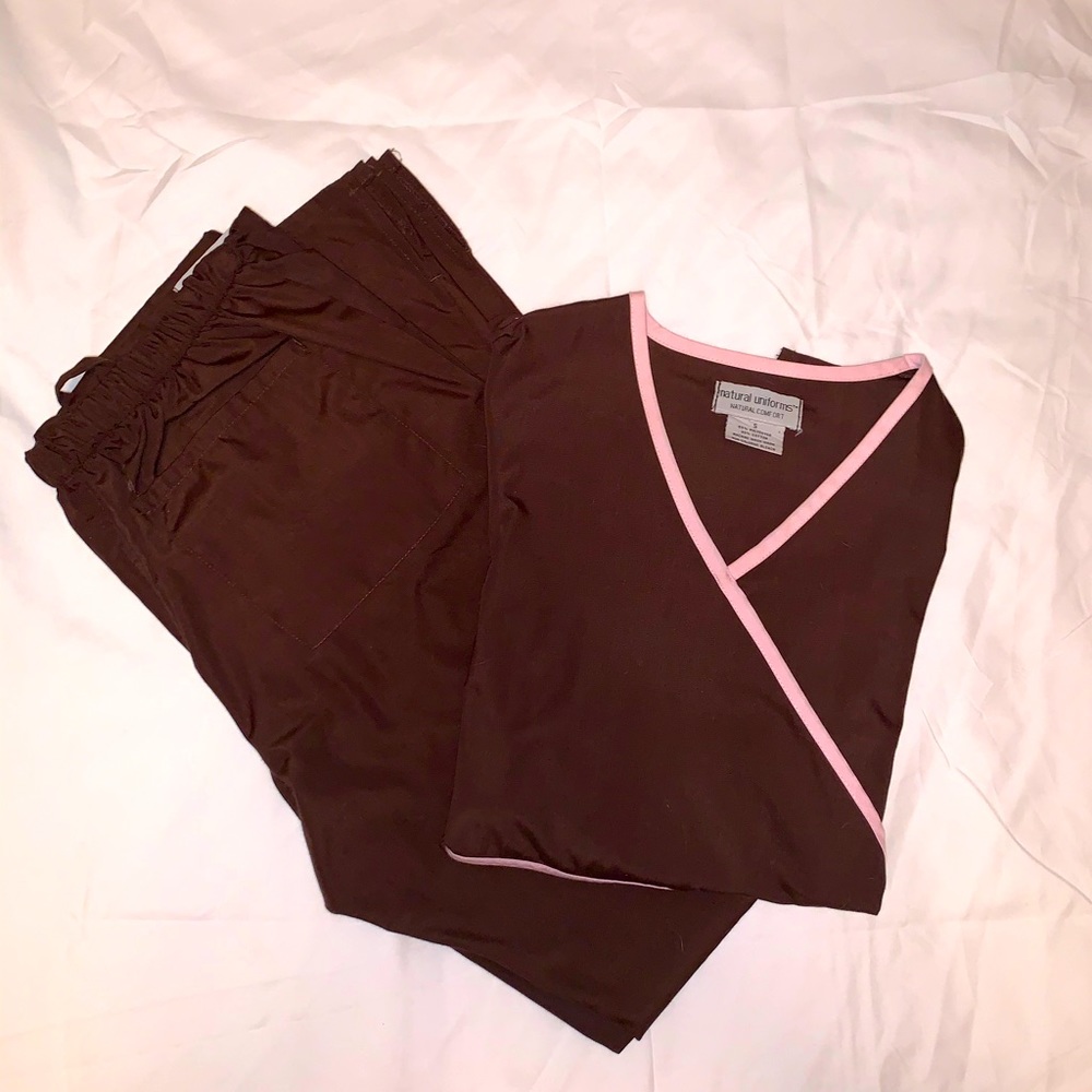 Brown and Pink Scrubs